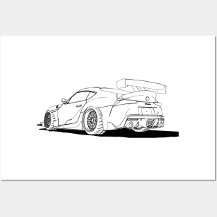 Supra JDM Wireframe Drawing Posters and Art